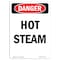 Signmission OSHA Danger Sign, Portrait Hot Steam, 24in X 18in Rigid Plastic, 18" W, 24" H, Portrait OS-DS-P-1824-V-1844 - alternate 1